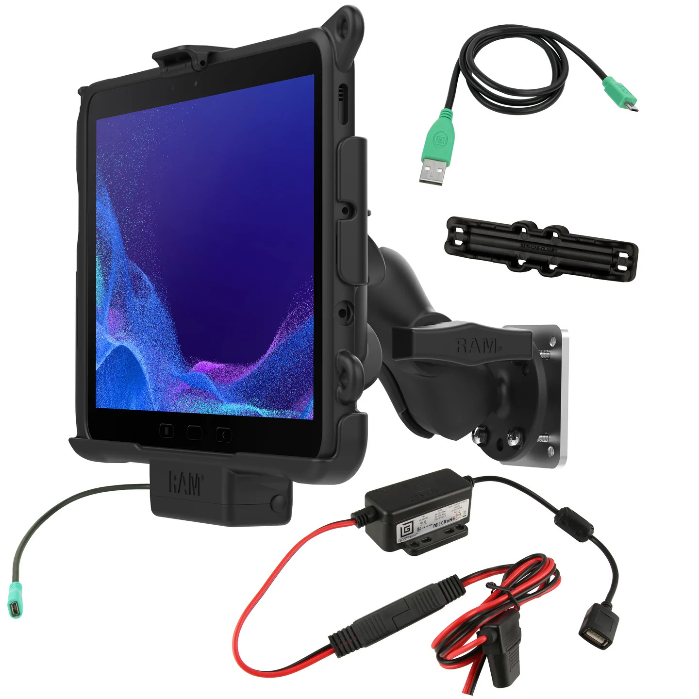Powered Mount Kit Samsung Tab Active4 Pro (RAM101B2SAM52PV7B1U)
