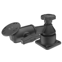 Horizontal 6" Swing Arm Mount with Ball and Socket Round Plate