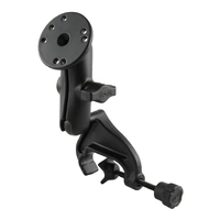 Double Ball Yoke Clamp Mount with Round Plate (Medium Arm)