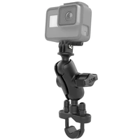 U-Bolt Double Ball Mount with Action Camera Adapter (Short Arm)