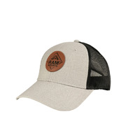 Trucker Cap Heather Grey with Round Leather Patch