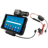 Combination-Locking Power Data Cradle for Samsung Tab Active2 (Hardwire)