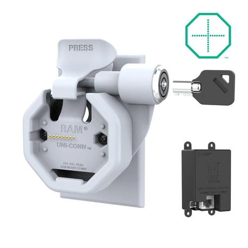 GDS Uni-Conn Powered Locking Snap-In Wall Dock with PoE Grey