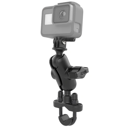 U-Bolt Double Ball Mount with Action Camera Adapter (Short Arm)