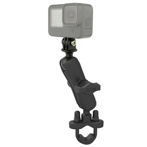 U-Bolt Double Ball Mount with Action Camera Adapter (Medium Arm)