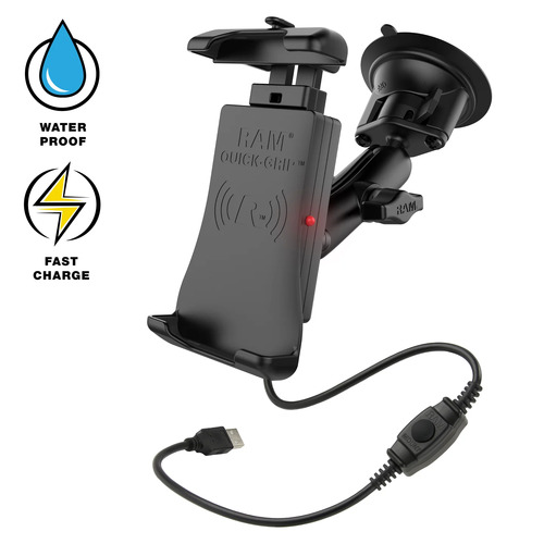 Quick-Grip 15W Wireless Charging Suction Cup Mount