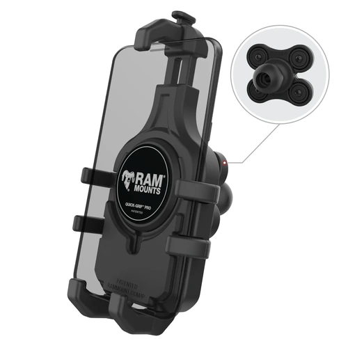 Quick-Grip Pro Phone Holder with Ball and Vibration Damper