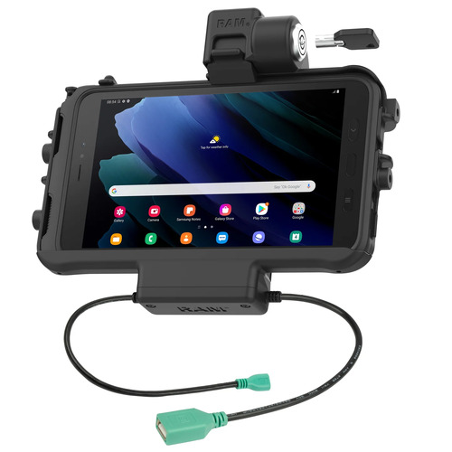 Low-Profile Locking Power and Single USB Dock for Tab Active3