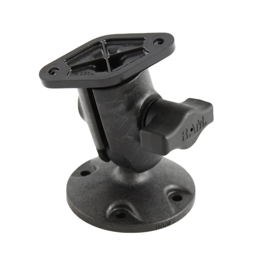 Plastic Single Ball Mount with Diamond and Round Plate